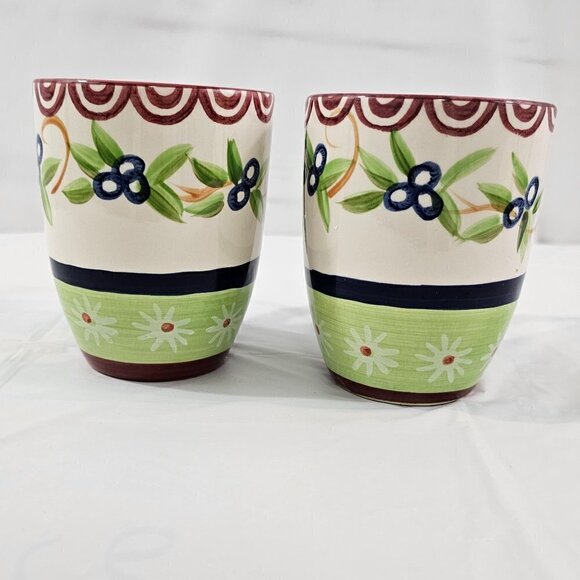 Pfaltzgraff SOMMERSBY Hand Painted Ceramic Coffee Tea Mugs Cups – Set of 2 - Picture 15 of 16